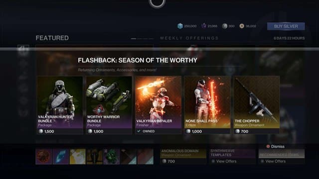 Season of the Worthy Eververse Flashback,