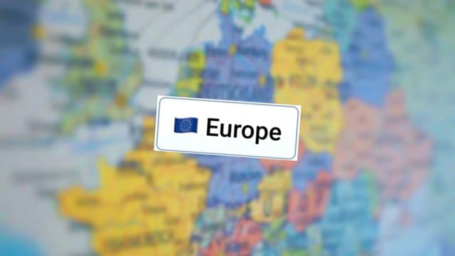 Infinite Craft Europe block atop a blurred map showing different European countries