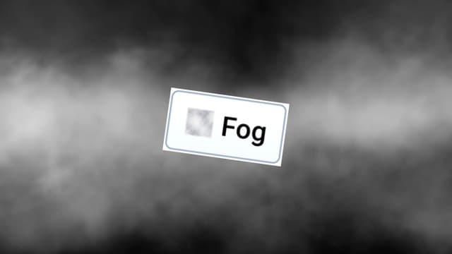 Infinite Craft Fog block atop a blurred foggy background