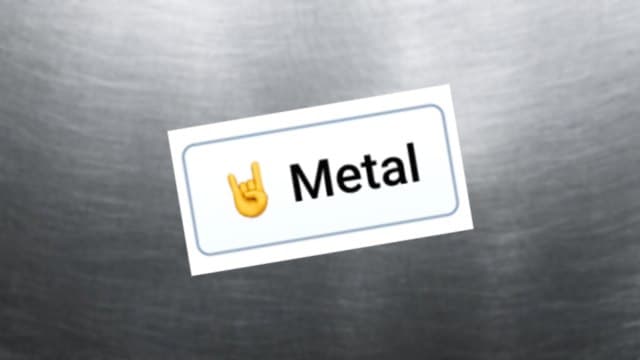 Infinite Craft block that says "metal" against a silver metallic background