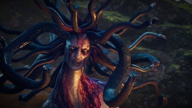 Dragon's Dogma 2 monster that resembles a bleeding woman with many black snakes coming from her head