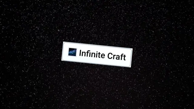 Infinite Craft block atop a blurred starry space background