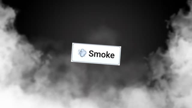Infinite Craft Smoke block atop a blurred background image featuring white fog