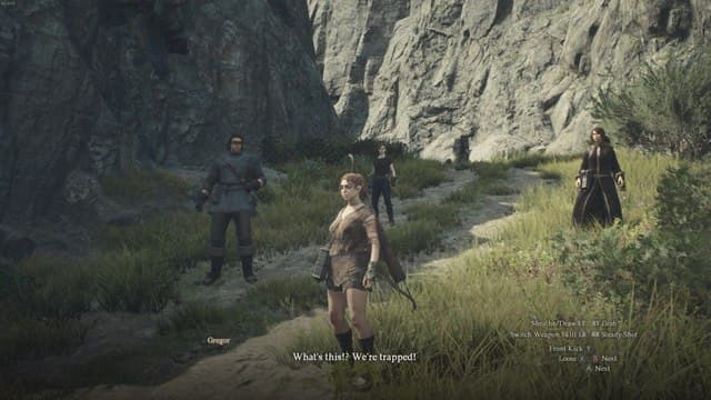 The Arisen stood with their three pawns in Dragon's Dogma 2