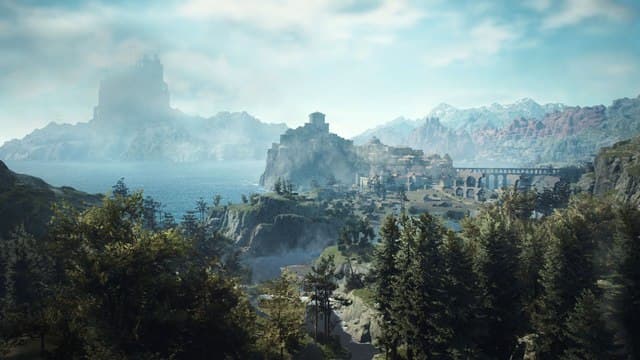 A vista of the main city in Dragon's Dogma 2